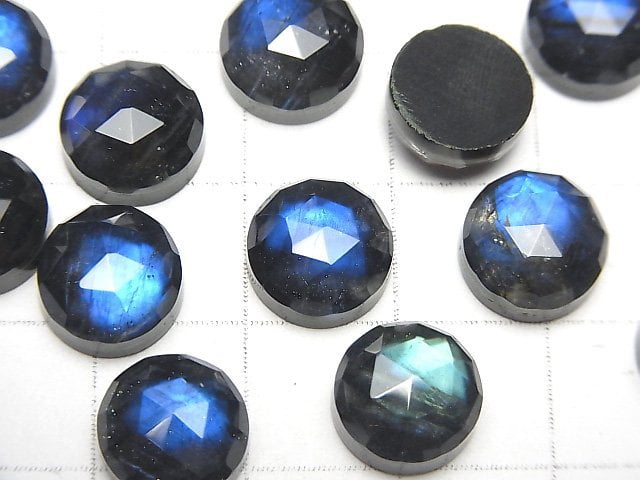 Onyx xLabradorite x Crystal AAA- Round Rose Cut 10x10mm 1pc