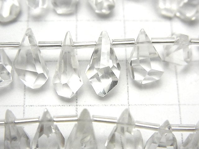 高品質水晶 AAA- 刻面水滴形橢圓(小尺寸)1串(18顆)