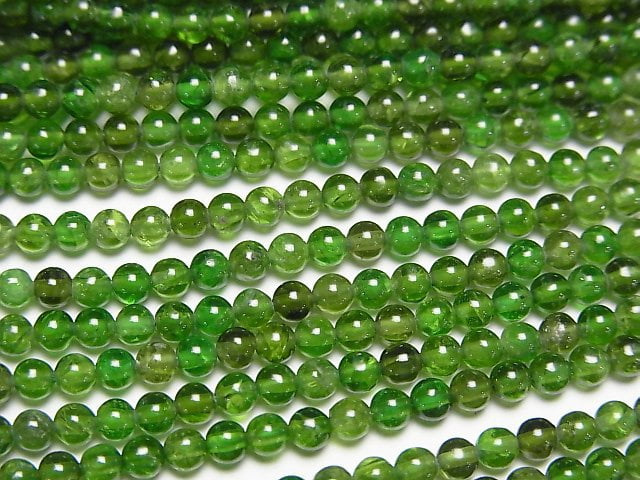 High Quality Chrome Diopside AAA- Round 3mm 1strand beads (aprx.15inch/37cm)