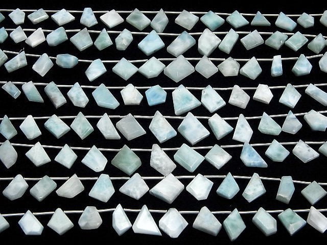 Larimar Pektolith AA++ Rohschnitt facettierte Halbkugel- oder 1Strang-Perlen (ca. 20 cm)
