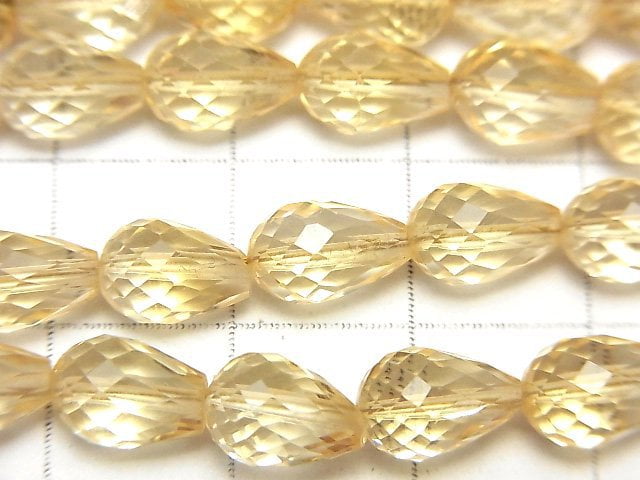 High Quality Citrine AA++ Vertical Hole Faceted Drop half or 1strand beads (aprx.9inch/22cm)