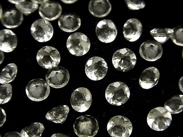 Hochwertiges libysches Wüstenglas AAA lose Steine rund facettiert 6x6mm 2Stk