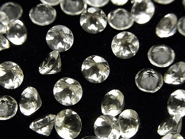 Hochwertiges libysches Wüstenglas AAA lose Steine rund facettiert 7x7mm 2Stk