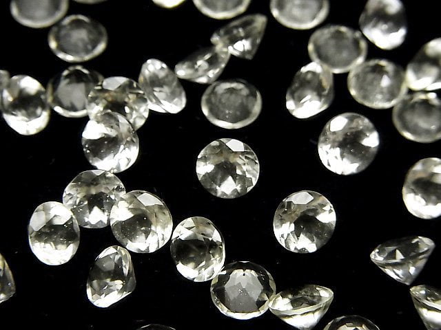 Hochwertiges libysches Wüstenglas AAA lose Steine rund facettiert 7x7mm 2Stk