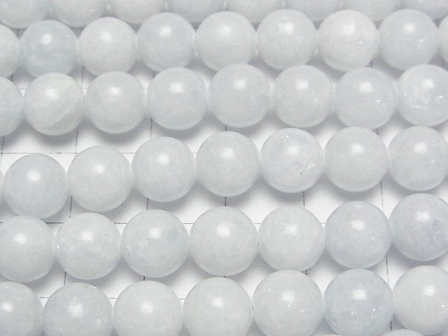African Blue Calcite Round 8mm 1strand beads (aprx.15inch/36cm)