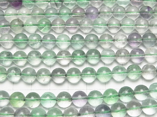 Mehrfarbiger Fluorit AA++ Runde 8mm 1Strang-Perlen (ca. 37 cm)