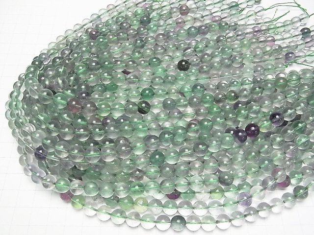 Mehrfarbiger Fluorit AA++ Runde 8mm 1Strang-Perlen (ca. 37 cm)