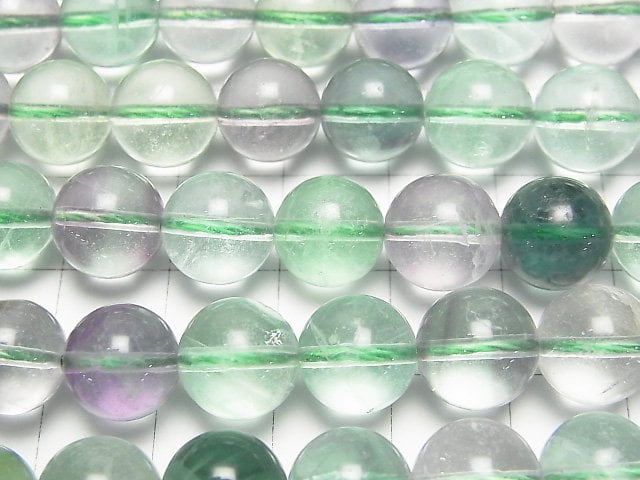 Multi color Fluorite AA++ Round 10mm 1strand beads (aprx.15inch/36cm)