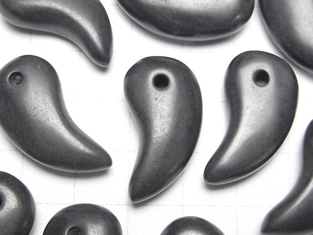 北海道黑矽石勾玉 28x15x8mm 1顆