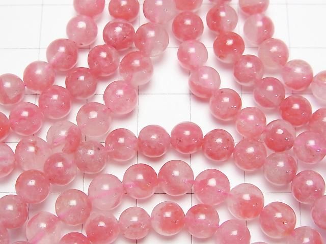 Rhodonit Silica AAA- rund 6,5mm Armband