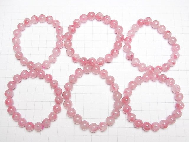 Rhodonit Silica AAA- rund 10mm Armband