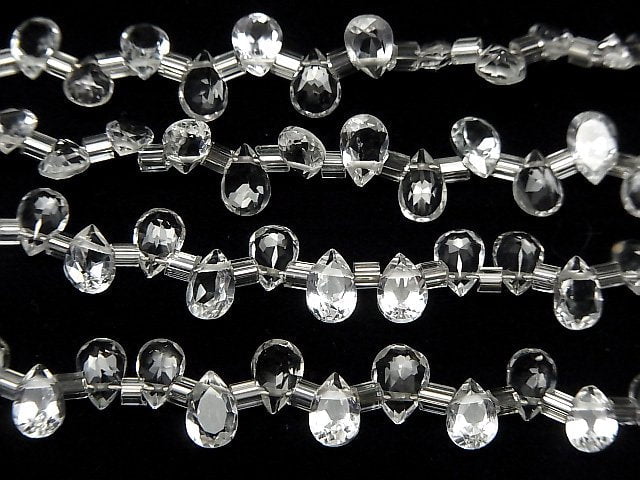 Hochwertiger Kristall AAA Tropfenform Facettierte 6x4mm halbe oder 1Strang Perlen (38 Stück)