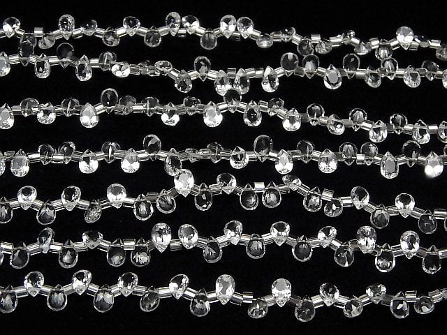 Hochwertiger Kristall AAA Tropfenform Facettierte 6x4mm halbe oder 1Strang Perlen (38 Stück)