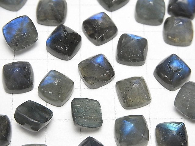 Labradorit AA+ Zuckerlaib Schnitt 10x10mm 3 Stück
