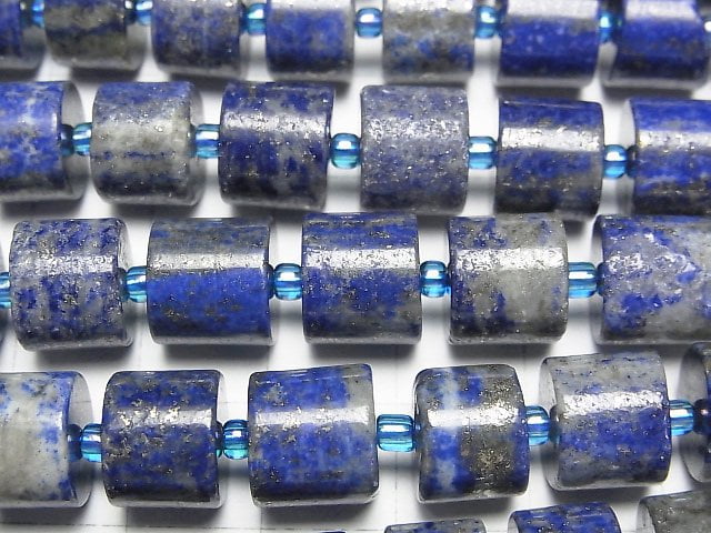 青金石 AA 算盤珠 (扁圓) 10x10x8mm 半串或 1 串珠 (約 15 英寸/37 公分)