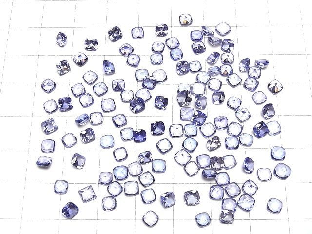 Hochwertiger Tansanit AAA- loser Stein quadratisch facettiert 4x4mm 2 Stück