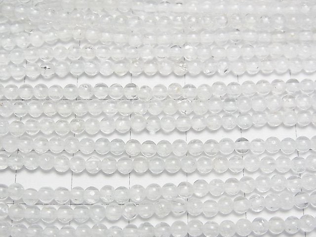 天然白色拓帕石 AA++ 圓珠 3mm 1串珠子 (約15英吋/38公分)