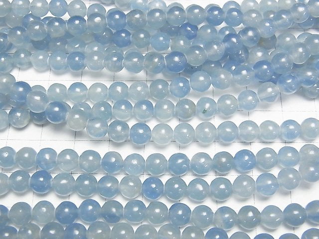 Natürlicher blauer Calcit AA++ rund 6mm halb oder 1strang Perlen (ca. 15 Zoll/38 cm)