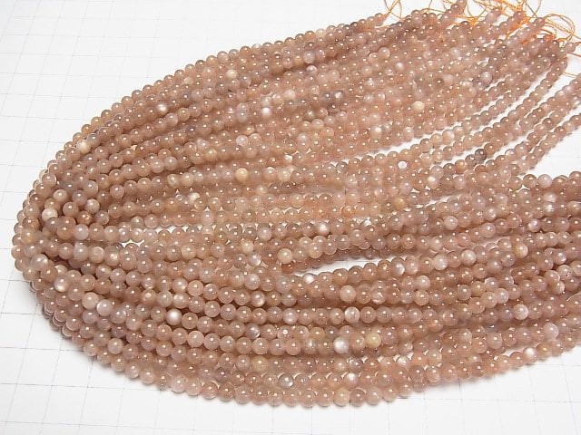 Orange Mondstein AA Rund 4.5mm 1strang Perlen (ca. 15 Zoll/38 cm)