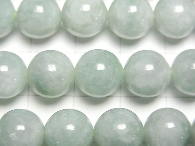 緬甸玉翡翠 AAA 圓形 10mm 1/4-1串珠子 (約15英吋/38公分)