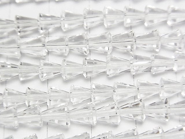 水晶 AAA 變形刻面水滴 5x4.5x4.5mm 半串或 1 串珠(約 15 英寸/38 厘米)