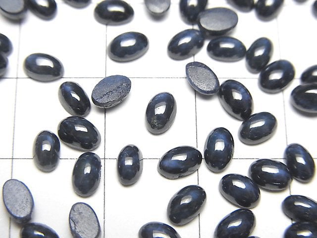 非洲星光藍寶 AAA - 橢圓形素面蛋面 5x3mm 5顆