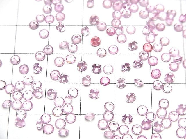 Hochwertiger rosa Spinell AAA- Lose Steine Rund Facettiert 3x3mm 1 Stück