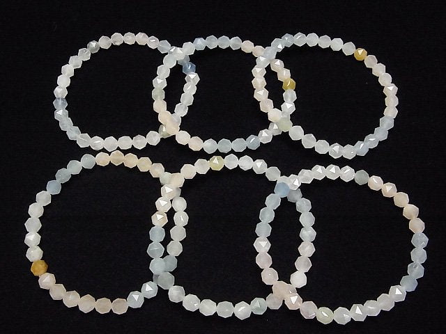 Hochwertig! Berylmix (Mehrfarbiger Aquamarin) AA++ Stern Facettiert Rund 6mm Armband