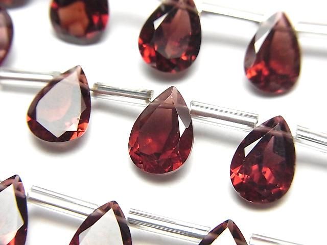 高品質莫三比克石榴石 AAA 梨形刻面 10x7 公釐 半串或 1 串 (8顆)