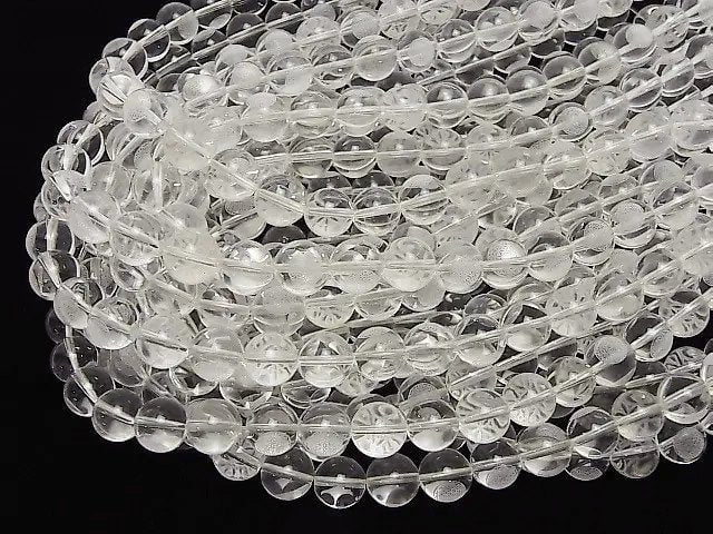 Lebensblume geschnitzt! Kristall AAA Rund 8mm, 10mm, 12mm halb oder 1Strang Perlen (ca. 15 Zoll/36 cm)