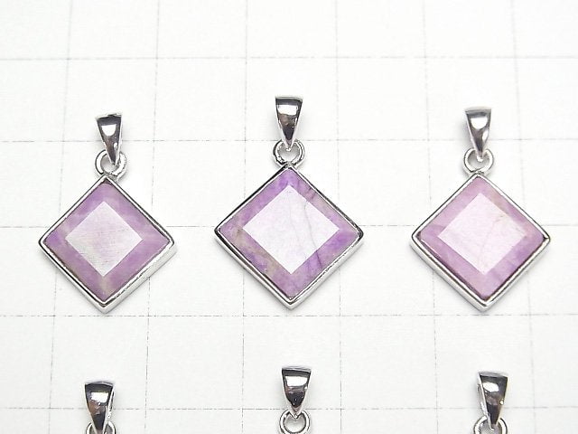 Sugilit AA++ Diamantform Anhänger 15.5x15.5mm Silber925 1Stück