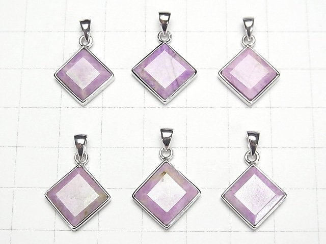 Sugilit AA++ Diamantform Anhänger 15.5x15.5mm Silber925 1Stück