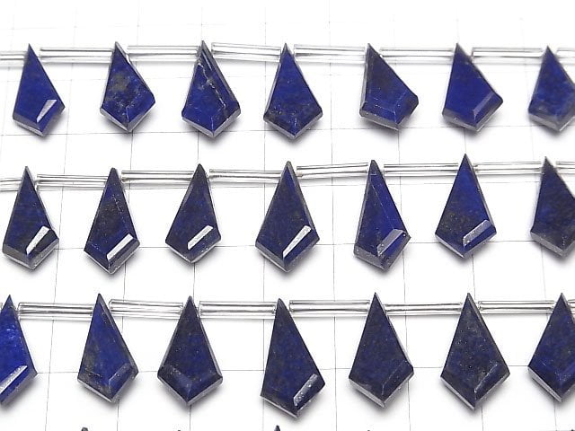 Hochwertiger Lapislazuli AA++ deformierter Diamant facettiert 1 Strang Perlen (9 Stück)