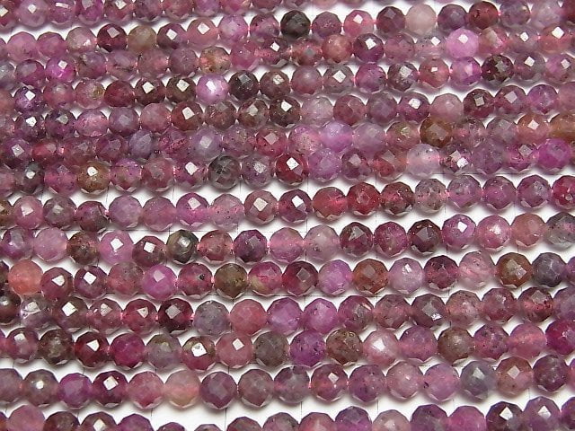 Hochwertiger! Rosa Turmalin AA facettiert Rund 5mm halb oder 1 Strang Perlen (ca. 15 Zoll/37 cm)