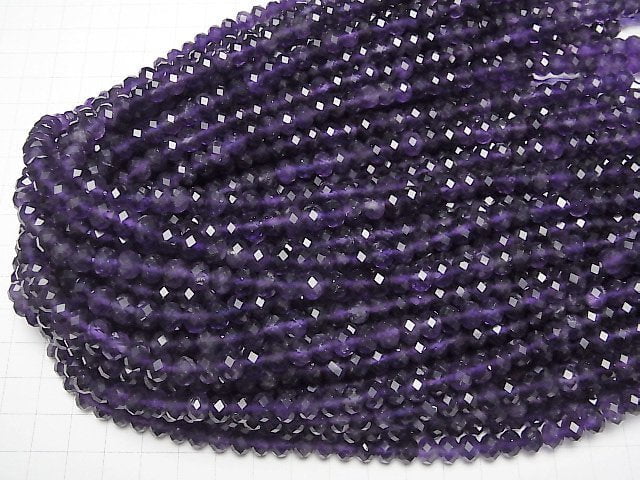 Hochwertig! Amethyst AA++ Facettiert Knopf Rondelle 7x7x5mm 1Strang Perlen (ca. 15 Zoll/37 cm)