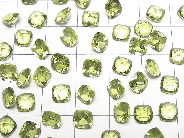 Hochwertiger Peridot AAA lose Stein quadratisch facettiert 6x6mm 4 Stück