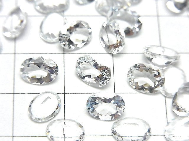 高品質白色綠柱石 AAA 橢圓形刻面裸石 8x6mm 2顆