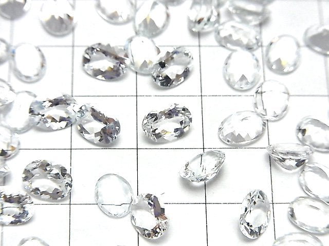 Hochwertiger Goshenit AAA loser Stein, oval, facettiert, 8x6mm, 2 Stück