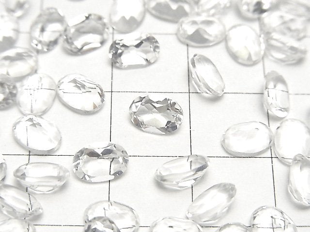 高品質 水晶 AAA 散石 橢圓刻面 7x5mm 10顆