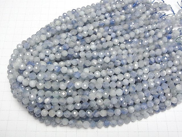 Hochwertig! Kyanit AA+ 64 facettierte Runde 6,5mm halb oder 1Strang Perlen (ca. 15 Zoll/36 cm)