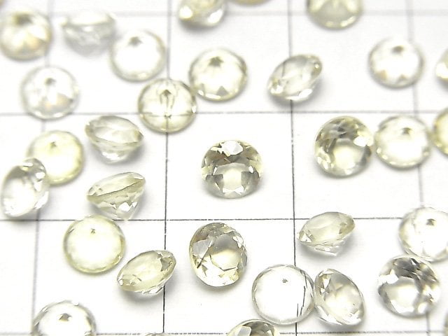 高品質檸檬石英 AAA 裸石 圓形刻面 5x5mm 10顆