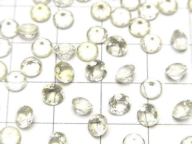 Hochwertiger Zitronenquarz AAA loser Stein, rund, facettiert, 5x5mm, 10 Stück