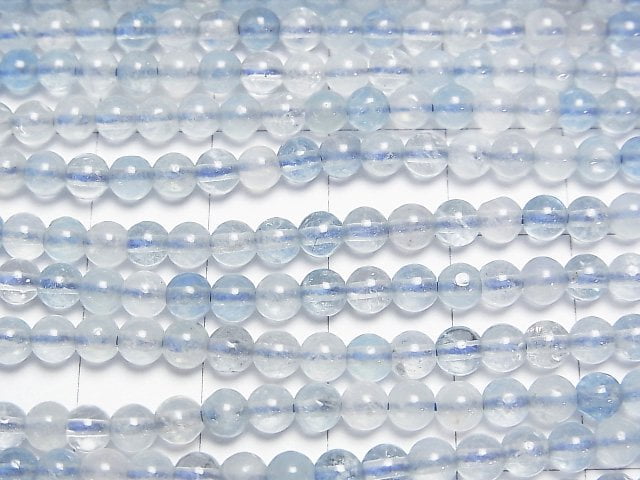 海藍寶 AA+ 圓珠 4mm 一串 (約15英吋/37公分)