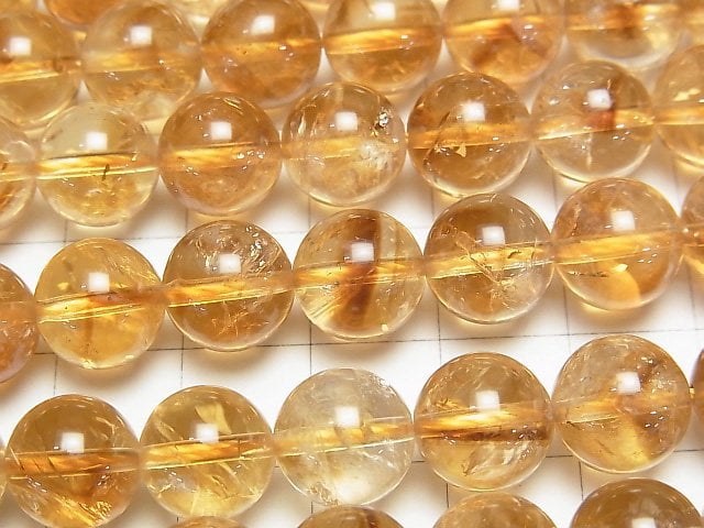 Phantom Citrine AA Round 10mm half or 1strand beads (aprx.15inch/37cm)