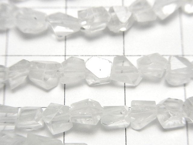 高品質天然白色鋯石 AA++ 切面塊狀半串或一串珠子 (約 7 英寸/18 公分)