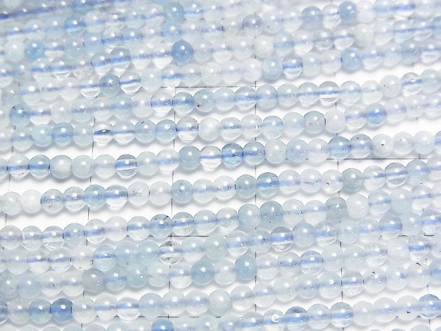 海藍寶 AA 圓珠 3mm 一串珠子 (約15英吋/38公分)
