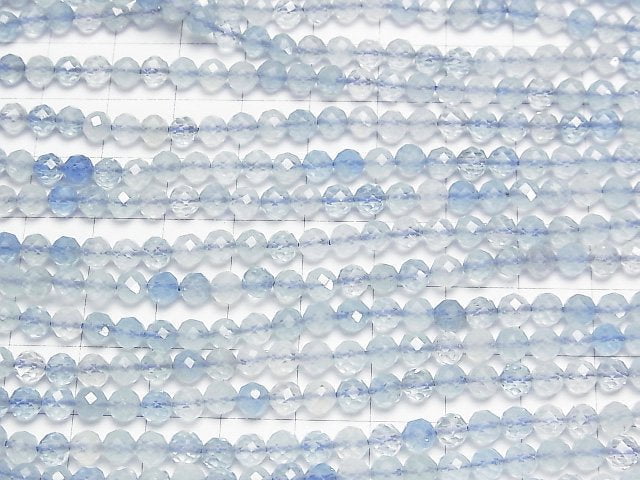 High Quality! Aquamarine AA++ Faceted Round 4.5mm 1strand beads (aprx.15inch/36cm)