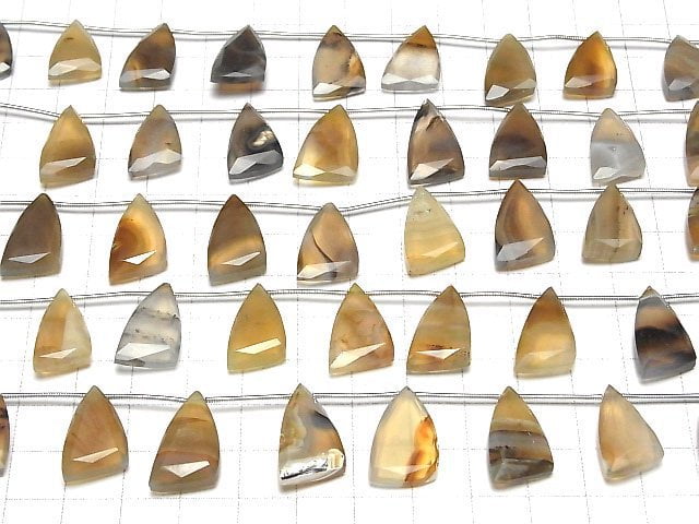 Montana Moss Agate AA++ Flat Triangle 1strand beads (8pcs)