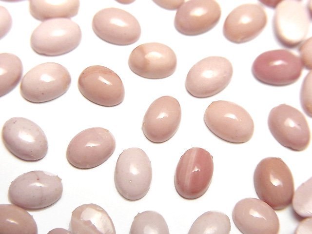 澳洲粉紅蛋白石 AA++ 橢圓形素面蛋面 6x4mm 10顆