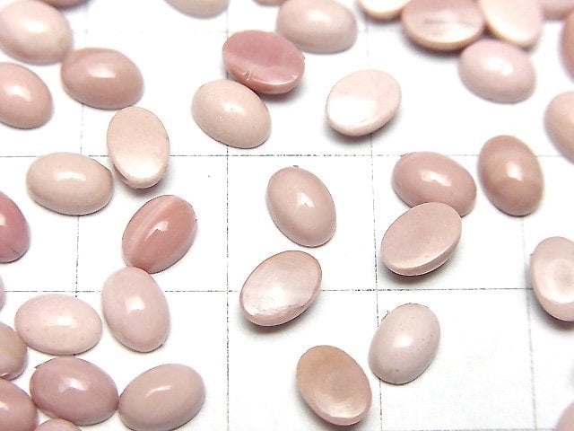 澳洲粉紅蛋白石 AA++ 橢圓形素面蛋面 6x4mm 10顆